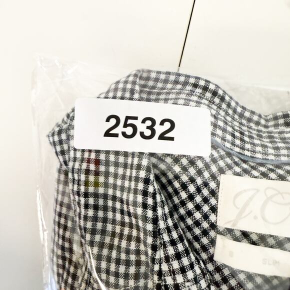 J.Crew Womens Baird McNutt Irish Linen Slim Fit Gingham Button Shirt Black - 8 - Picture 11 of 11